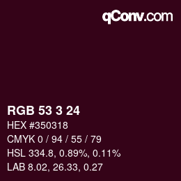 カラーコード: RGB 53 3 24 | qconv.com