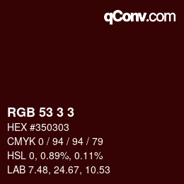 カラーコード: RGB 53 3 3 | qconv.com
