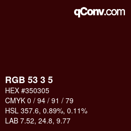 Color code: RGB 53 3 5 | qconv.com