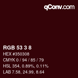 Color code: RGB 53 3 8 | qconv.com