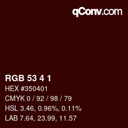 Color code: RGB 53 4 1 | qconv.com