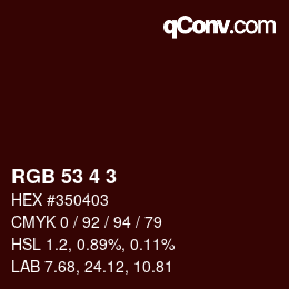 Color code: RGB 53 4 3 | qconv.com