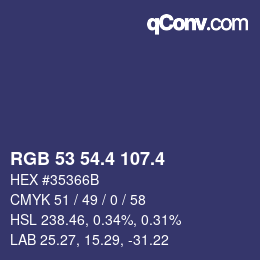 カラーコード: RGB 53 54.4 107.4 | qconv.com