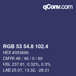 カラーコード: RGB 53 54.8 102.4 | qconv.com