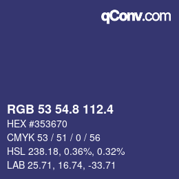 カラーコード: RGB 53 54.8 112.4 | qconv.com