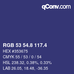 カラーコード: RGB 53 54.8 117.4 | qconv.com