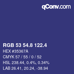 カラーコード: RGB 53 54.8 122.4 | qconv.com