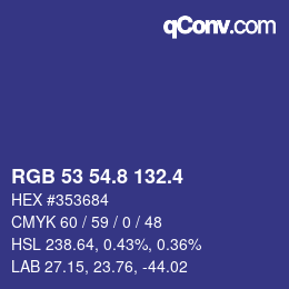 カラーコード: RGB 53 54.8 132.4 | qconv.com
