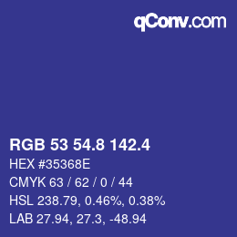 カラーコード: RGB 53 54.8 142.4 | qconv.com