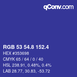 カラーコード: RGB 53 54.8 152.4 | qconv.com
