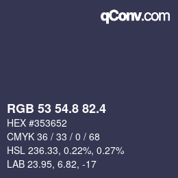 カラーコード: RGB 53 54.8 82.4 | qconv.com