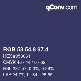 カラーコード: RGB 53 54.8 97.4 | qconv.com