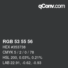 Code couleur: RGB 53 55 56 | qconv.com