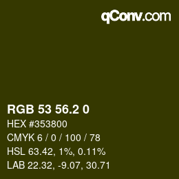 Color code: RGB 53 56.2 0 | qconv.com