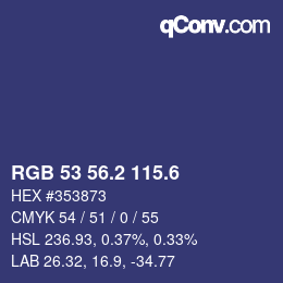 カラーコード: RGB 53 56.2 115.6 | qconv.com