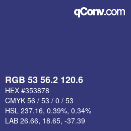カラーコード: RGB 53 56.2 120.6 | qconv.com