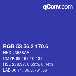 カラーコード: RGB 53 56.2 170.6 | qconv.com