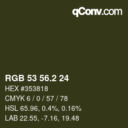 カラーコード: RGB 53 56.2 24 | qconv.com