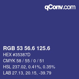 カラーコード: RGB 53 56.6 125.6 | qconv.com