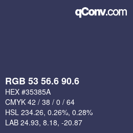 カラーコード: RGB 53 56.6 90.6 | qconv.com