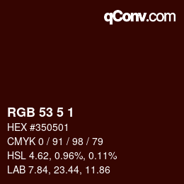 Color code: RGB 53 5 1 | qconv.com