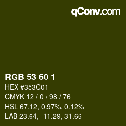 颜色代码: RGB 53 60 1 | qconv.com