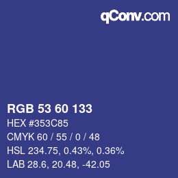 カラーコード: RGB 53 60 133 | qconv.com