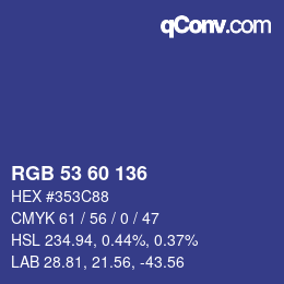 颜色代码: RGB 53 60 136 | qconv.com