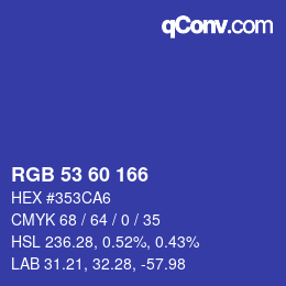 カラーコード: RGB 53 60 166 | qconv.com