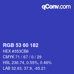 カラーコード: RGB 53 60 182 | qconv.com