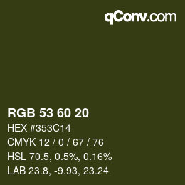 颜色代码: RGB 53 60 20 | qconv.com