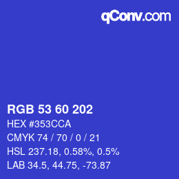 颜色代码: RGB 53 60 202 | qconv.com