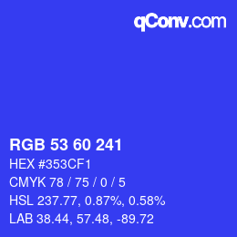 カラーコード: RGB 53 60 241 | qconv.com