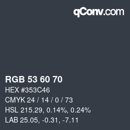 颜色代码: RGB 53 60 70 | qconv.com