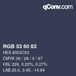 カラーコード: RGB 53 60 83 | qconv.com