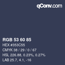 颜色代码: RGB 53 60 85 | qconv.com