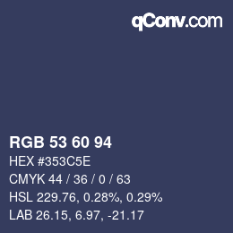 カラーコード: RGB 53 60 94 | qconv.com