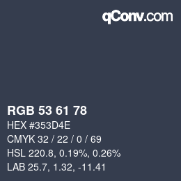 カラーコード: RGB 53 61 78 | qconv.com