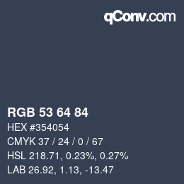 Color code: RGB 53 64 84 | qconv.com