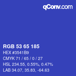 Código de color: RGB 53 65 185 | qconv.com