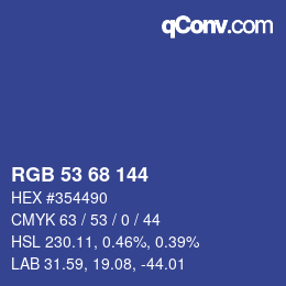 Color code: RGB 53 68 144 | qconv.com