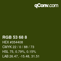 カラーコード: RGB 53 68 8 | qconv.com