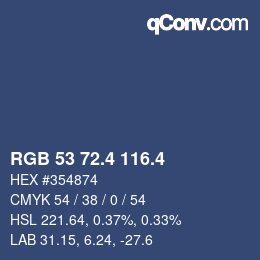 カラーコード: RGB 53 72.4 116.4 | qconv.com