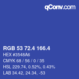 カラーコード: RGB 53 72.4 166.4 | qconv.com