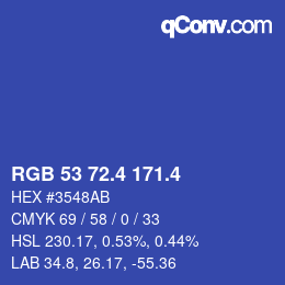 カラーコード: RGB 53 72.4 171.4 | qconv.com