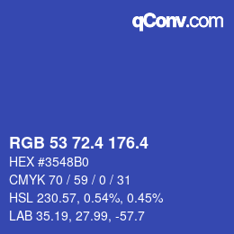 カラーコード: RGB 53 72.4 176.4 | qconv.com