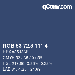 カラーコード: RGB 53 72.8 111.4 | qconv.com
