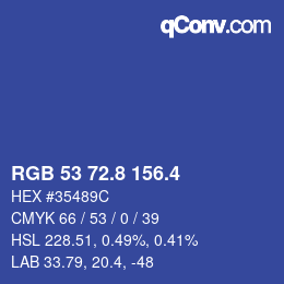 カラーコード: RGB 53 72.8 156.4 | qconv.com