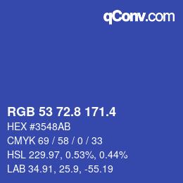 カラーコード: RGB 53 72.8 171.4 | qconv.com