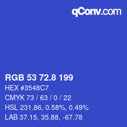 カラーコード: RGB 53 72.8 199 | qconv.com